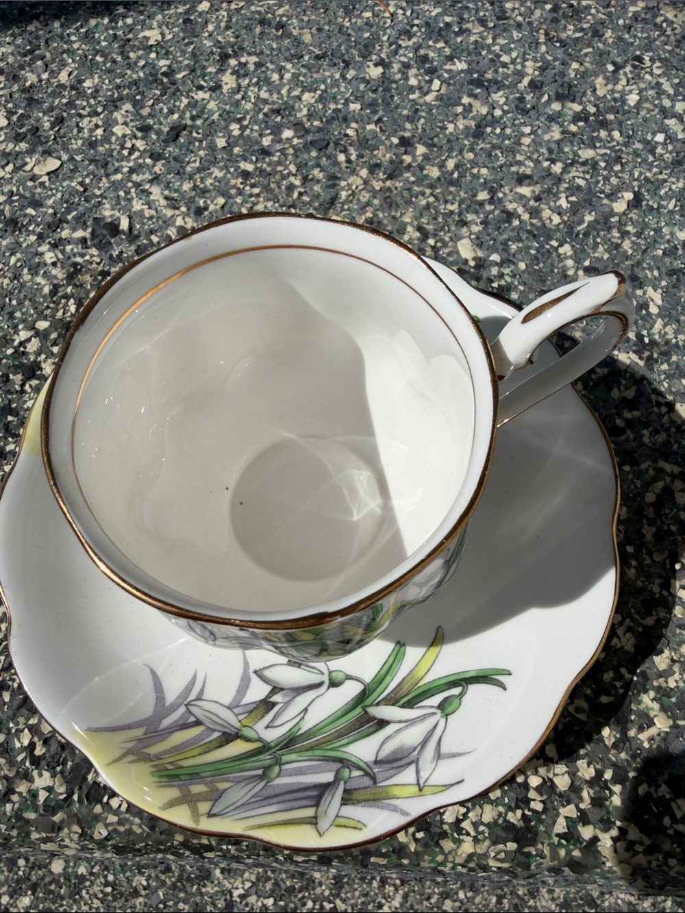 White Porcelain Teacup & Saucer : England Royal Albert Bone China Flower of …